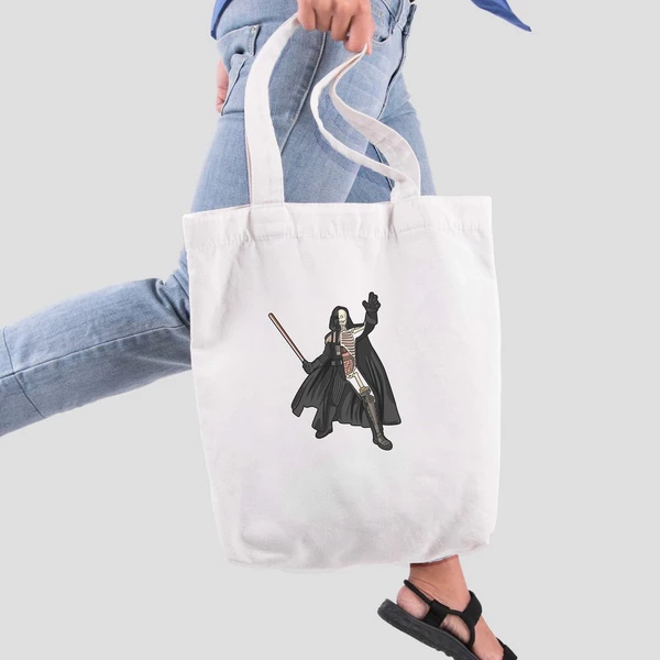 Túi vải tote bag của Chodole chất liệu túi canvas vải bố đẹp in hình độc đáo Half Skeleton - Darth Vader