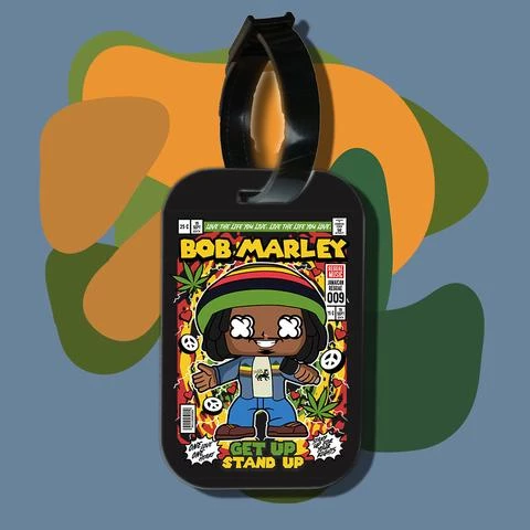 Thẻ hành lý cho túi xách balo du lịch in hình pop culture cartoon series - bob marley (nhiều màu)