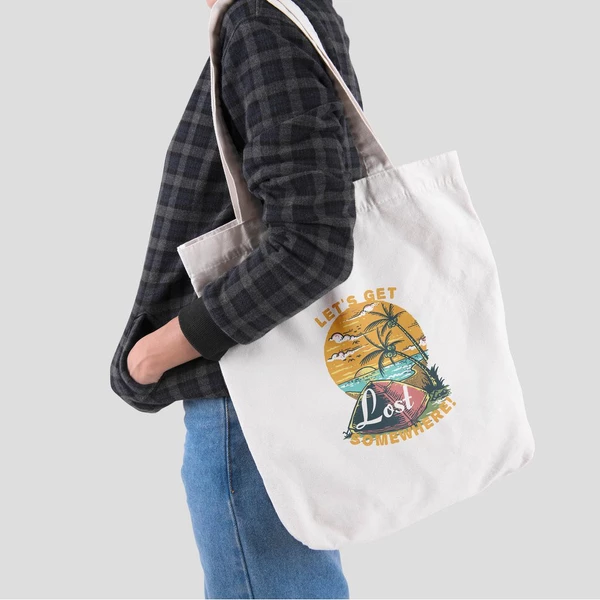 Túi vải tote bag của Chodole chất liệu túi canvas vải bố đẹp in hình độc đáo Let's get lost somewhere