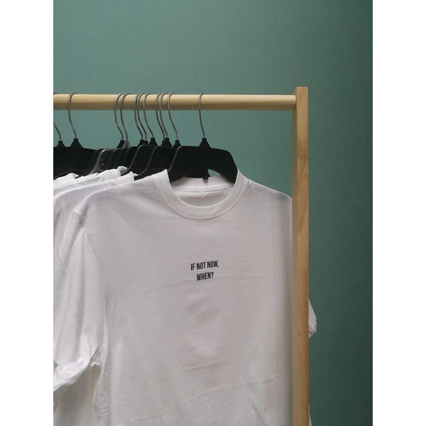 Áo thun tay ngắn unisex Chodole cho cả nam và nữ, chất liệu vải cotton in chữ If not now, when?