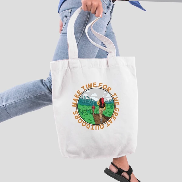 Túi vải tote bag của Chodole chất liệu túi canvas vải bố đẹp in hình độc đáo the Great Outdoor - Hiking