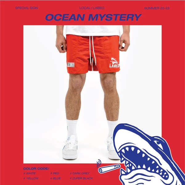 LBQ81 Quần short nam,  cá mập. Labeo Studio chính hãng ( local brand ) đi biển.