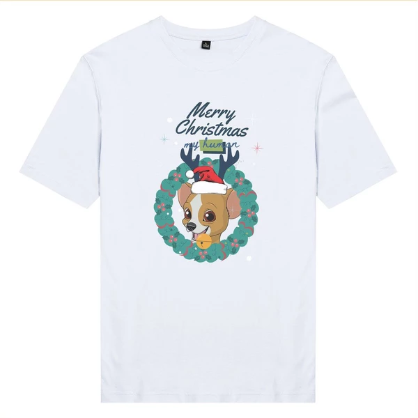 Áo thun unisex cotton 100% in hình Pet Lover Xmas - Chihuahua (nhiều màu)