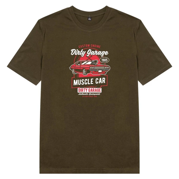 Áo thun tay ngắn unisex Chodole cho cả nam và nữ, chất liệu vải cotton in chữ Muscle Car - Dirty Garage