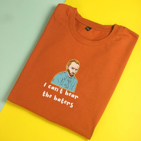 Áo thun ngắn tay unisex Chodole cho cả nam và nữ, chất liệu vải cotton in cotton in hình Van Gogh can't hear the haters