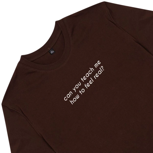Áo thun tay ngắn unisex Chodole cho cả nam và nữ, chất liệu vải cotton in hình can you teach me how to feel real?