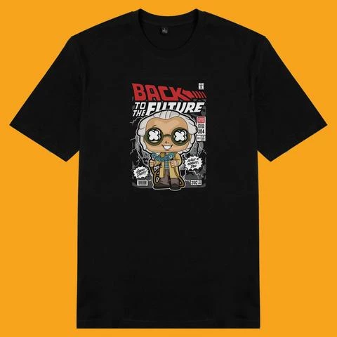 Áo thun tay ngắn unisex Chodole cho cả nam và nữ, chất liệu vải cotton in hình pop culture - back to the future