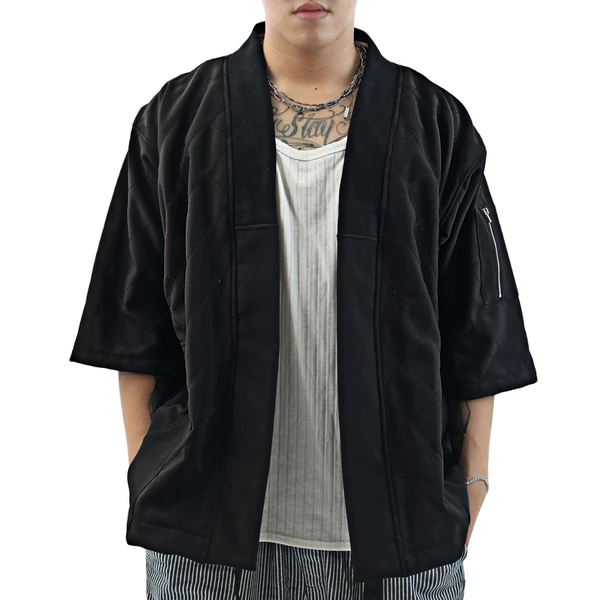 Áo khoác nam nữ Kimono Black Freesize form boxy, unisex
