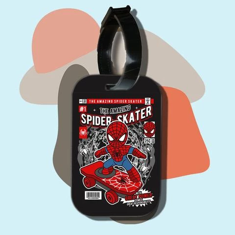 Thẻ hành lý cho túi xách balo du lịch in hình pop culture cartoon series - spider skater (nhiều màu)