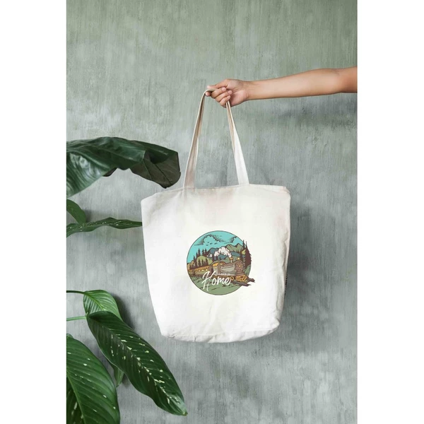 Túi vải tote bag của Chodole chất liệu túi canvas vải bố đẹp in hình độc đáo Train to home