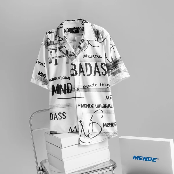 MENDE - Badass Shirt - Trắng - Áo Sơ Mi Nam Tay Ngắn