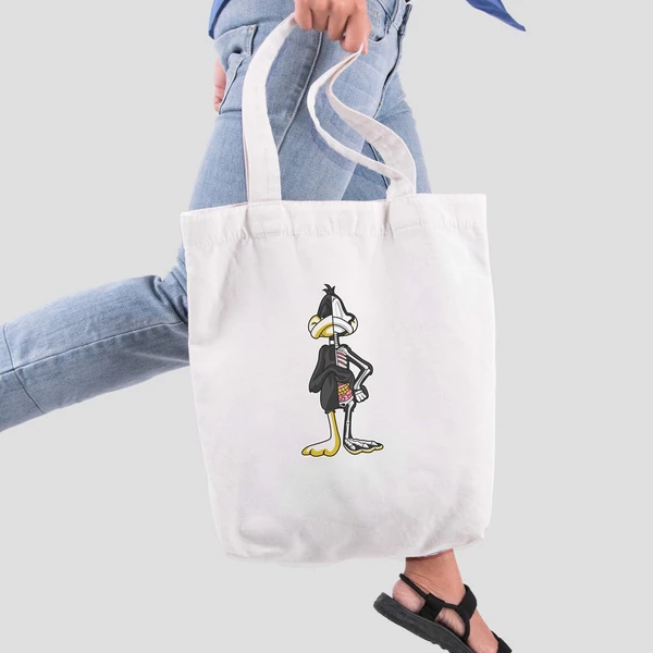  Túi vải tote bag của Chodole chất liệu túi canvas vải bố đẹp in hình độc đáo Half Skeleton - Daffy Duck