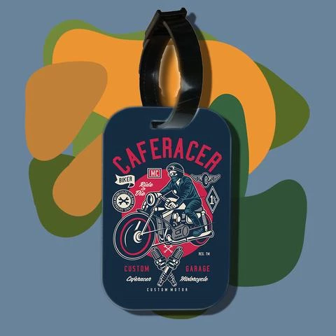 Thẻ hành lý cho túi xách balo du lịch in hình Cafe Racer Custom Garage (nhiều màu)