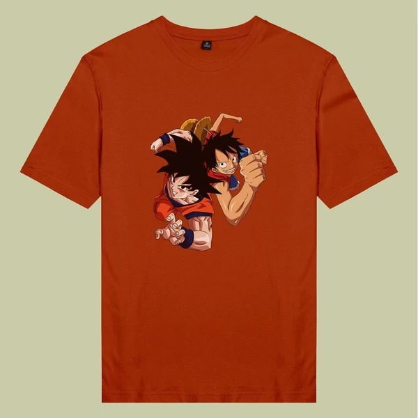 Áo thun tay ngắn unisex Chodole cho cả nam và nữ, chất liệu vải cotton in hình Dragonball and One Piece