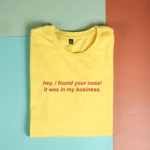 Áo thun ngắn tay unisex Chodole cho cả nam và nữ, chất liệu vải cotton in cotton 100% in chữ I found your nose