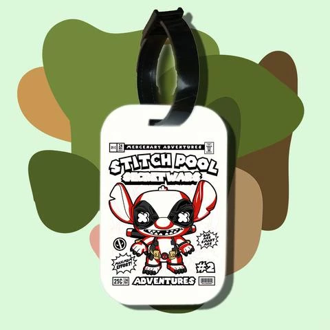 Thẻ hành lý cho túi xách balo du lịch in hình pop culture cartoon series - Stitch Pool (nhiều màu)