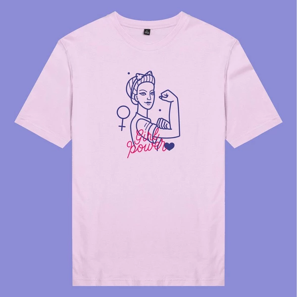 Áo thun ngắn tay unisex Chodole cho cả nam và nữ, chất liệu vải cotton in cotton in hình Girl Power