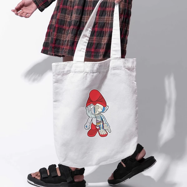  Túi vải tote bag của Chodole chất liệu túi canvas vải bố đẹp in hình độc đáo Half Skeleton - Smurf