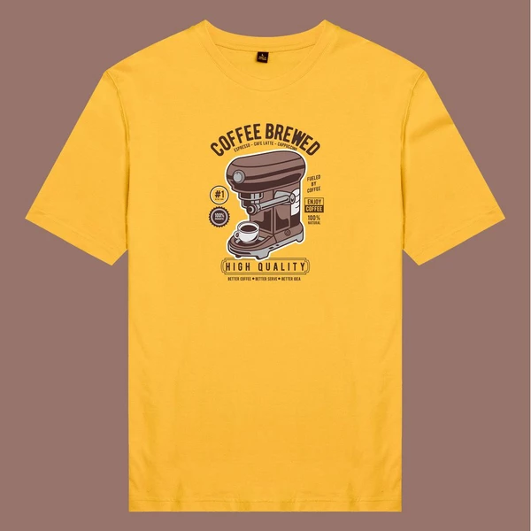 Áo thun tay ngắn unisex Chodole cho cả nam và nữ, chất liệu vải cotton in hình  Coffee Brewed