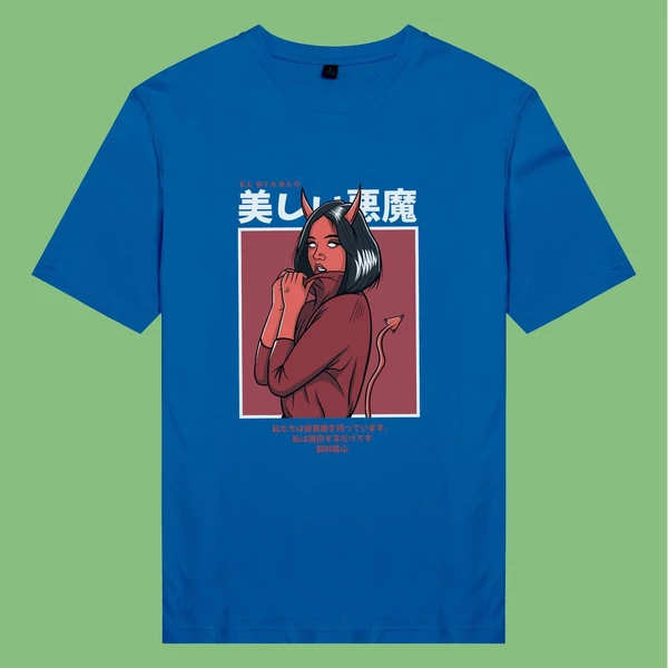 Áo thun ngắn tay unisex Chodole cho cả nam và nữ, chất liệu vải cotton in cotton in hình Bad Girl