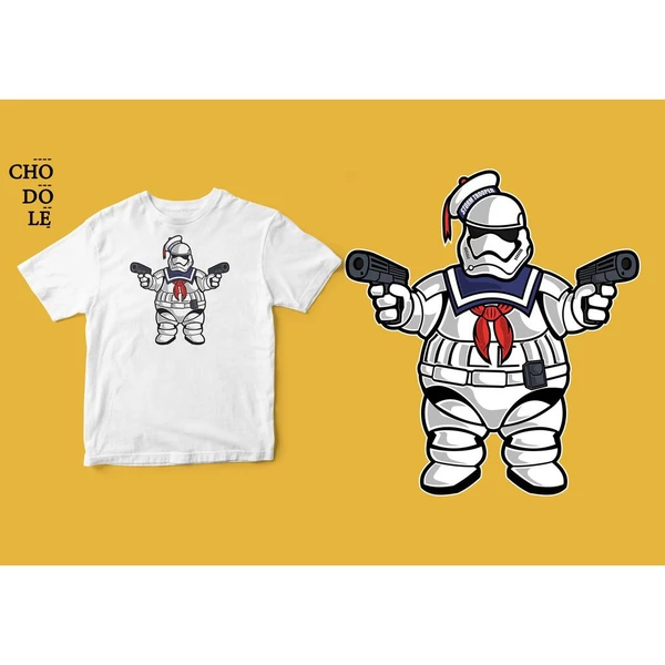 Áo thun unisex cotton 100% in hình Super Heroes Series - Marshomallow Trooper (nhiều màu)