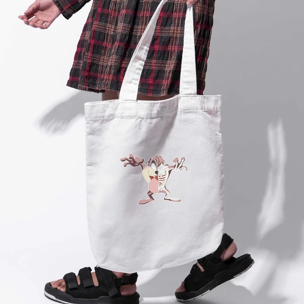 Túi vải tote bag của Chodole chất liệu túi canvas vải bố đẹp in hình độc đáo Half Skeleton - Tazmania