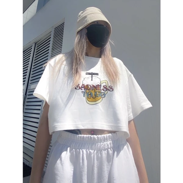 Áo croptop Sadness to go - Bitter Pills