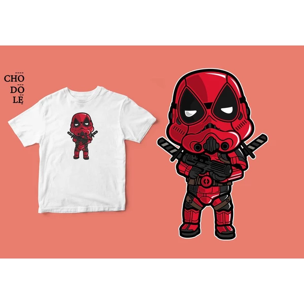 Áo thun tay ngắn unisex Chodole cho cả nam và nữ, chất liệu vải cotton in chữ Super Heroes Series - Dead Trooper