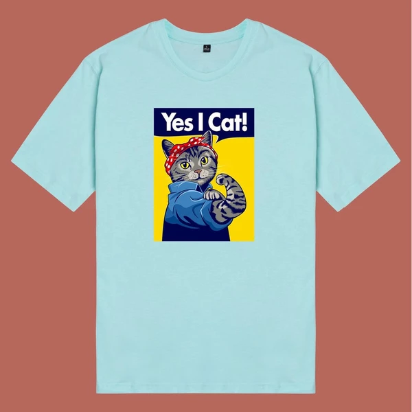 Áo thun unisex cotton in hình phim Cat Lover series - Yes, I Cat