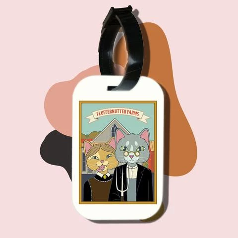 Thẻ hành lý cho túi xách balo du lịch in hình Cat Lover series - Fluffer Nutter Farms (nhiều màu)