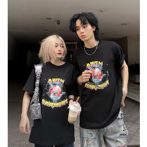 Áo thun unisex Metal heart màu đen - Basic tee Onism.stu