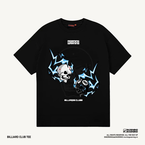 Áo thun Morning Warning Billiard Club - CLB Bida - Áo Thun Unisex Form Rộng Tay Lỡ Oversize Cotton 100% Local Brand