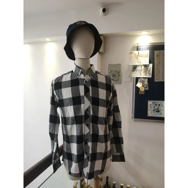 Áo sơ mi sọc flannel shirt - sọc caro đen trắng ( Clearance)