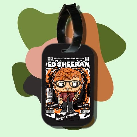 Thẻ hành lý cho túi xách balo du lịch in hình pop culture cartoon series ed sheeran (nhiều màu)