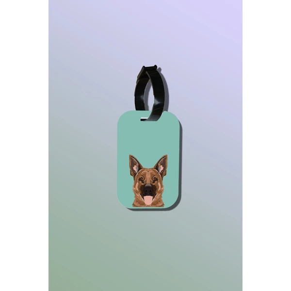 Tag hành lý loại thẻ hành lý làm bằng gỗ ép cán nhựa cao cấp in hình thú cưng Pet Lovers - German Shepherd