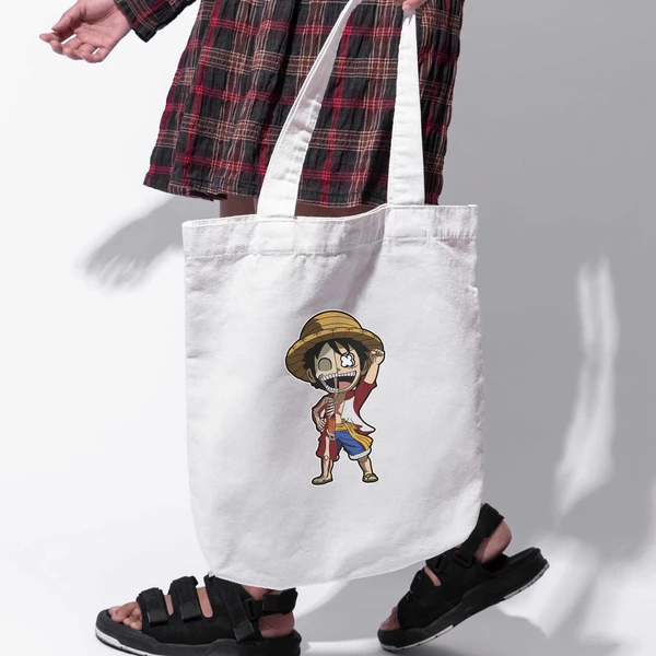  Túi vải tote bag của Chodole chất liệu túi canvas vải bố đẹp in hình độc đáo Half Skeleton - One Piece , Luffy