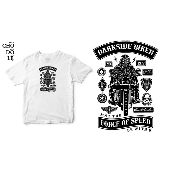 Áo thun tay ngắn unisex Chodole cho cả nam và nữ, chất liệu vải cotton in hình Super Heroes Series - Darkside Biker