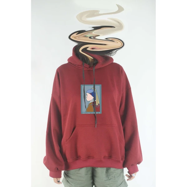 Áo khoác hoodie unisex cotton hình Earth without art is just Eh - Pearl Earring Girl (nhiều màu)