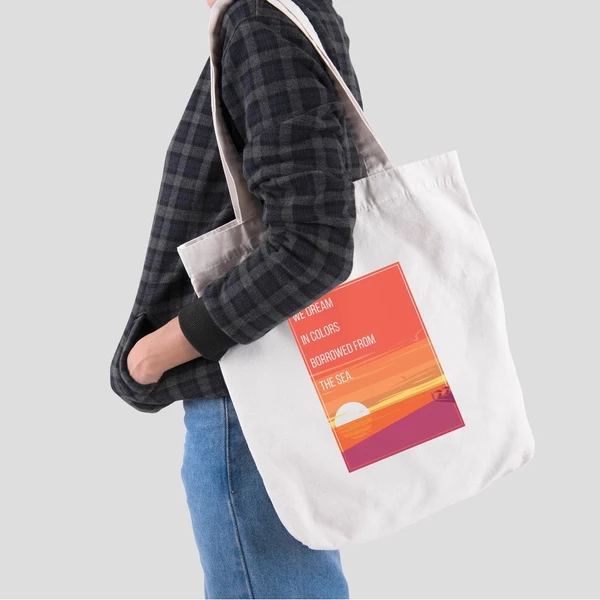 Túi vải tote bag của Chodole chất liệu túi canvas vải bố đẹp in hình độc đáo We dream in colors borrowed from the sea