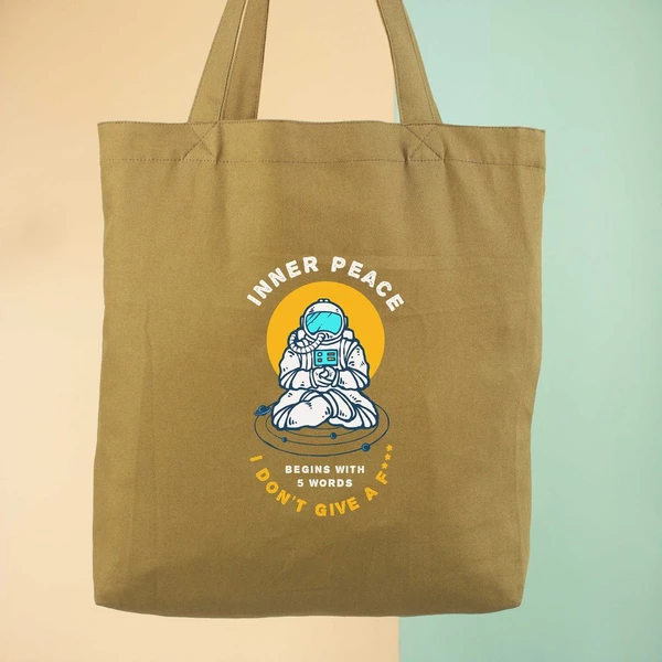 Túi vải tote bag của Chodole chất liệu túi canvas vải bố đẹp in hình độc đáo Inner peace - I don't give a f*