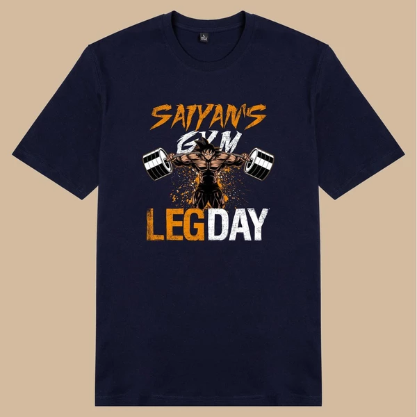 Áo thun ngắn tay unisex Chodole cho cả nam và nữ, chất liệu vải cotton in cotton in hình Dragonball - Saiyan Gym Leg day