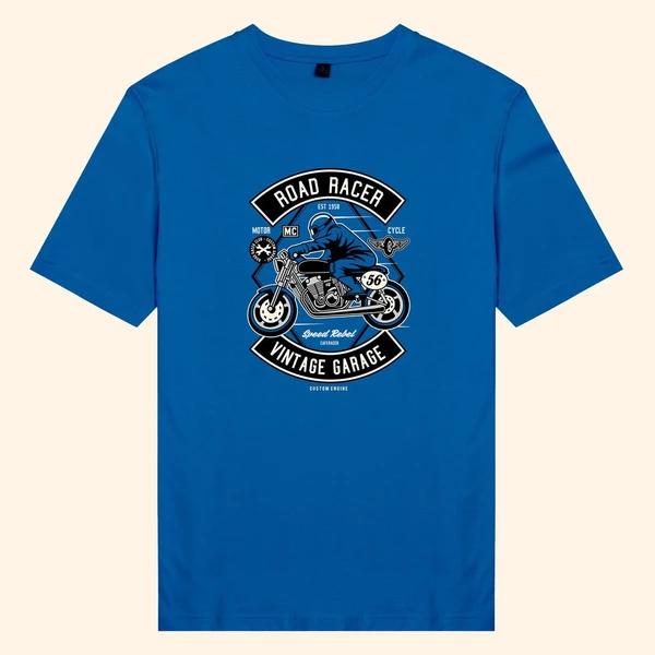 Áo thun tay ngắn unisex Chodole cho cả nam và nữ, chất liệu vải cotton in hình Biker - Road Racer