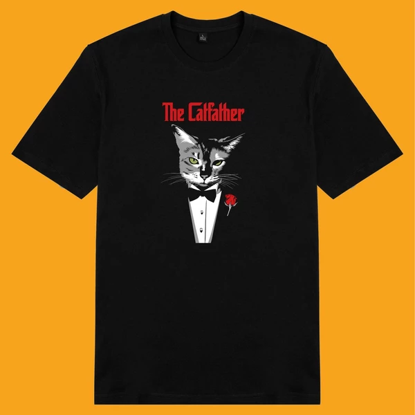 Áo thun unisex áo nam áo nữ cotton in hình thú cưng Cat Lover series - The Catfather
