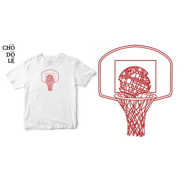 Áo thun tay ngắn unisex Chodole cho cả nam và nữ, chất liệu vải cotton in hình Death Basketball