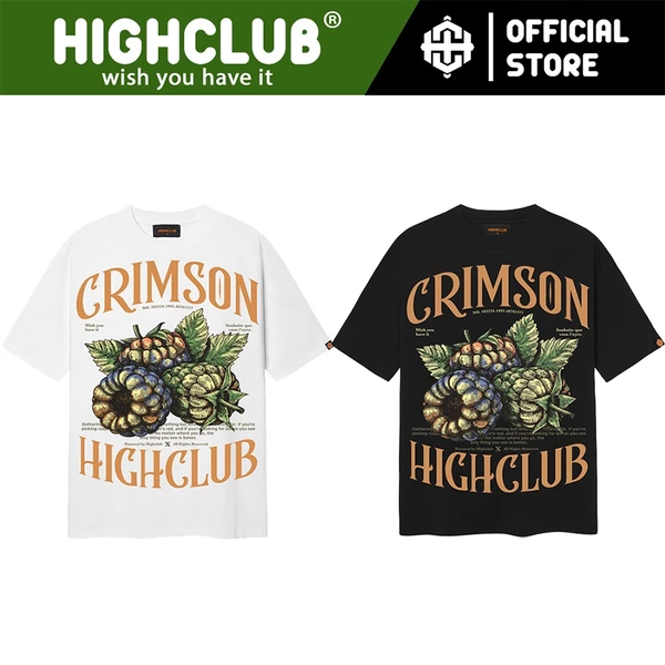 Áo Thun CRIMSON Tay Lỡ Unisex Nam/Nữ màu Trắng/Đen Cổ Tròn - HIGHCLUB Brand Chính Hãng