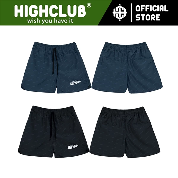 Quần Short GOTHIC ĐEN/XÁM pattern Unisex Nam/Nữ chất liệu dù 2 lớp - HIGHCLUB Brand Chính Hãng