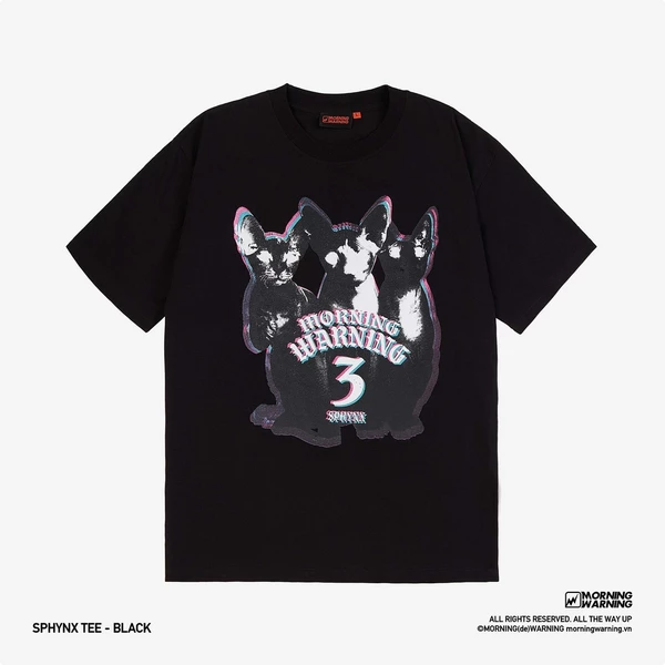 Áo thun Morning Warning Sphynx Tee Black - Áo Thun Unisex Form Rộng Tay Lỡ Oversize Cotton 100% Local Brand
