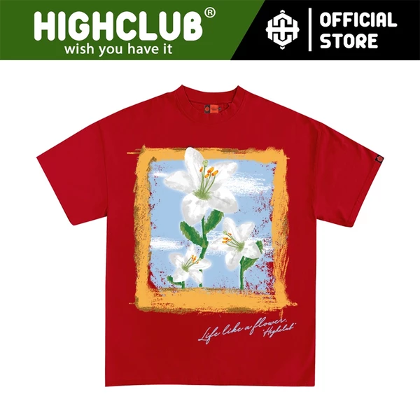 Áo Thun LYS Tay Lỡ Unisex Nam/Nữ ĐỎ Cổ Tròn - HIGHCLUB Brand Chính Hãng