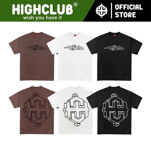 Áo Thun OG LOGO Tay Lỡ Unisex Nam/Nữ ĐEN/TRẮNG/NÂU Cổ Tròn - HIGHCLUB Brand Chính Hãng