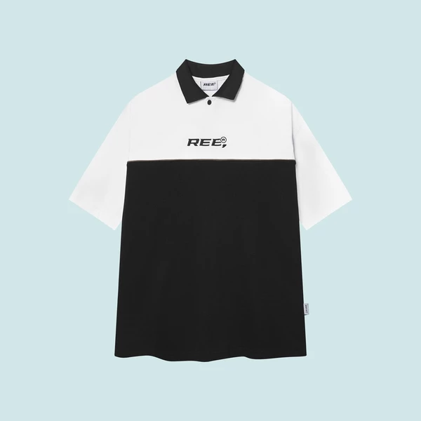 Local Brand Ree - Áo Polo Basic Trắng Phối Đen